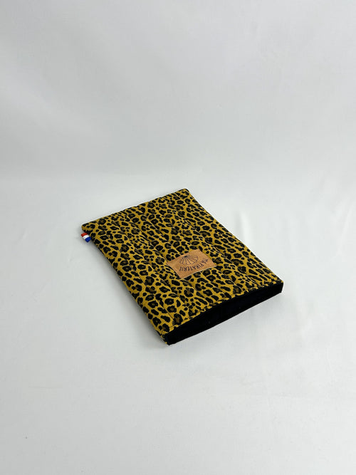 Housse de livre léopard jaune